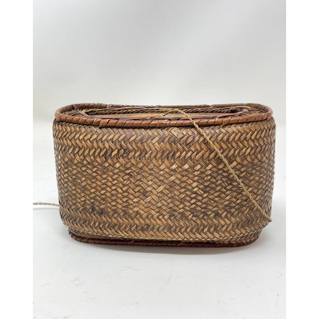 Vintage Southeast Asian Tobacco Storage Bamboo Basket. For Sale In New York - Image 6 of 13