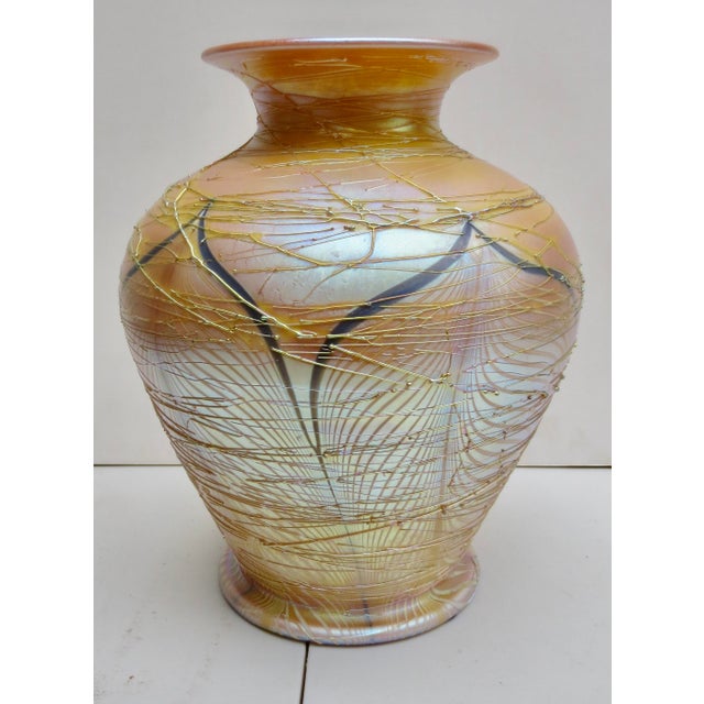 Durand Durand Pulled Feather Iridescent Art Glass For Sale - Image 4 of 13