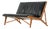 Scandinavian JH-555 Sofa in Black Leather and Oak by Hans J. Wegner, 1949 For Sale