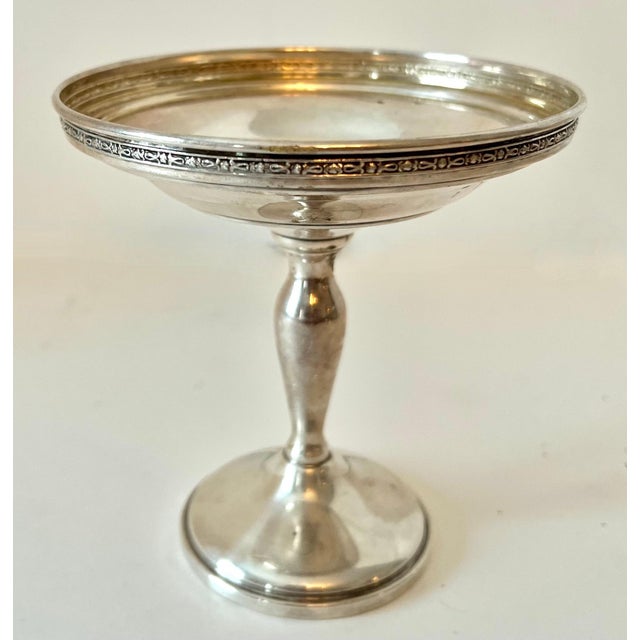 Silver Sterling Silver Weighted Pedestal Compote For Sale - Image 8 of 11