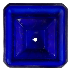 Vianne Art Deco Geometric Square Cobalt Art Glass Light Up Lamp Shade