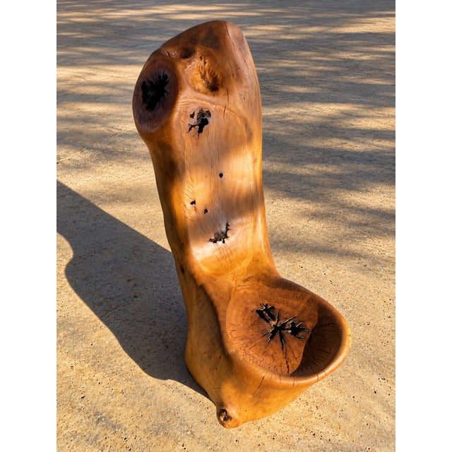 One-of-a-kind hand-carved sculptural oak chair handcrafted by JB Custom Woodworks. Carved from solid oak, this unique...
