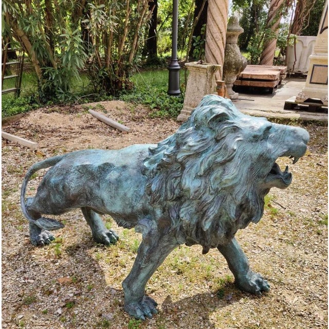 Turquoise Unknown, Venetian Lions, Late 19th Century, Bronze, Set of 2 For Sale - Image 8 of 12