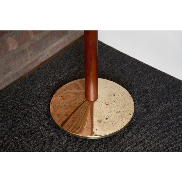 Vintage Scandinavian Sculptural Solid Teak and Brass Floor Lamp For Sale - Image 16 of 18