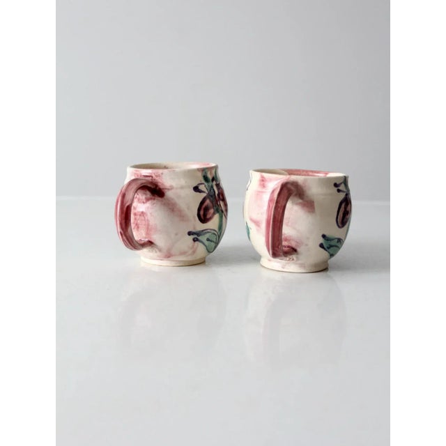Late 20th Century Vintage Studio Pottery Mugs - a Pair For Sale - Image 5 of 12