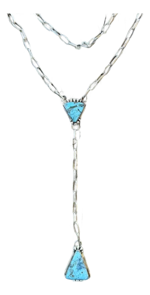 Navajo Sterling Silver Turquoise Necklace by Charlene Yazzie