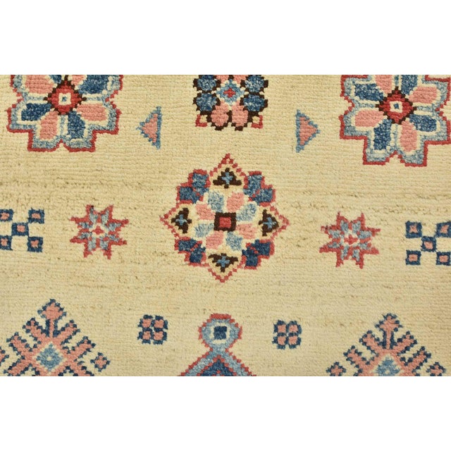 Kazak Runner 2’8” X 9’7” Beige Wool Tribal Hand-Knotted Oriental Rug For Sale - Image 4 of 13