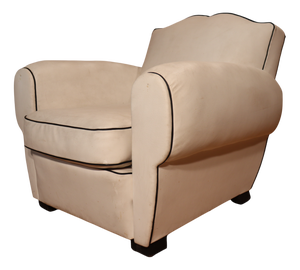 Vintage White Leather Club Chair, 1990