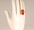 Vintage 14K Yellow Gold Statement Ring with Carnelian Agate Stone Cabochon Cut and White Gold Accent For Sale - Image 12 of 14