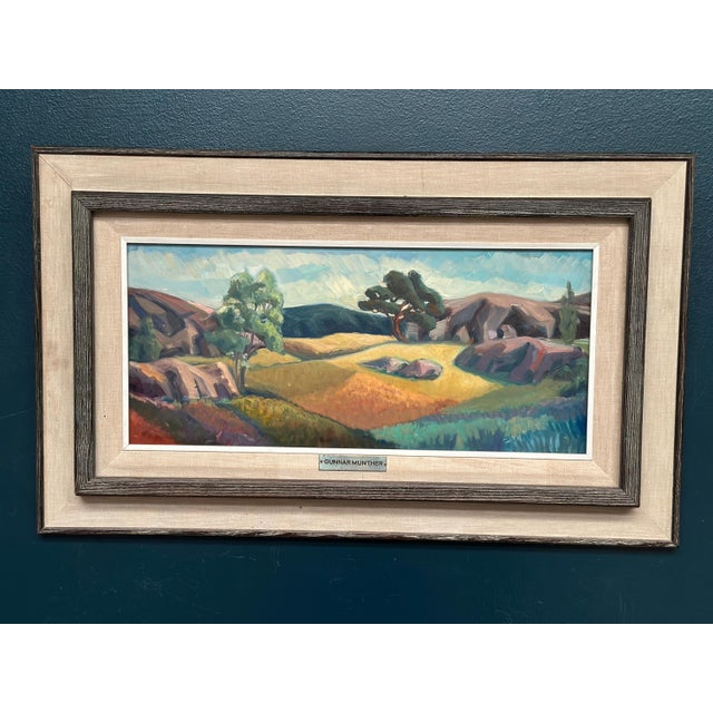 Gunnar Munther, Landscape, 1950s, Oil on Panel, Framed For Sale - Image 17 of 18