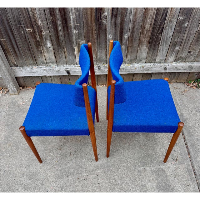 Mid-Century Modern Vintage Teak Dining Chairs by Groot Landeweer, a Pair For Sale - Image 3 of 6