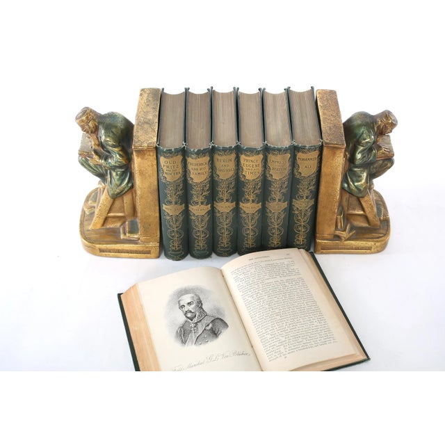 Collection Leather Bound Library Book Set - 7 Pieces For Sale - Image 4 of 11