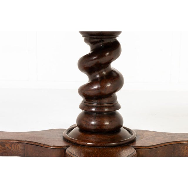 Brown Large 19th Century English Oak Drum Table For Sale - Image 8 of 10