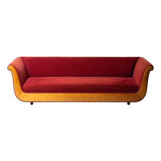 Primafila Sofa in Red Velvet by Molteni, 1990s For Sale