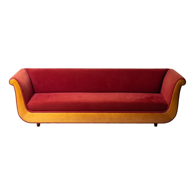 Primafila Sofa in Red Velvet by Molteni, 1990s For Sale