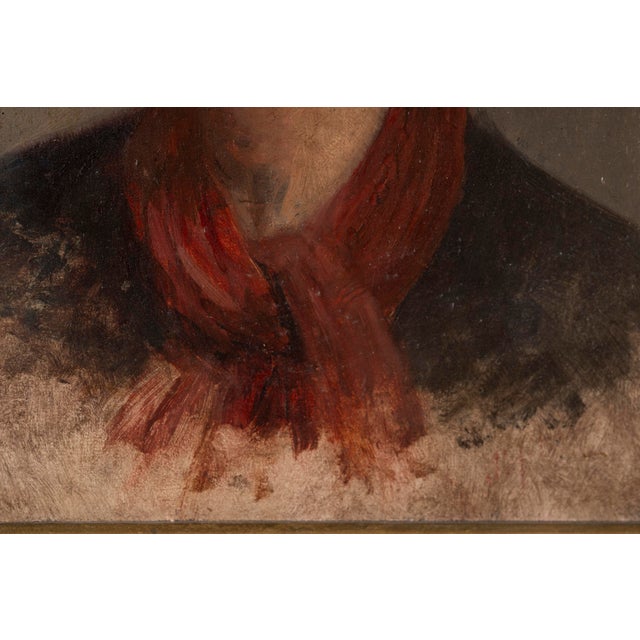 Dimension without frame: 32,4 x 24,4 x 1 cm. A sensitive and finely observed portrait of a young boy shown in profile,...