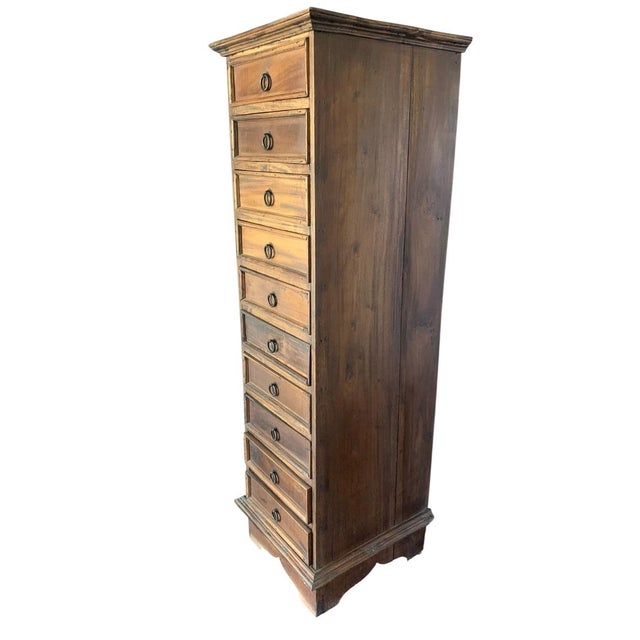 Spanish 1930s Spanish Colonial 10 Drawer Wooden Lingerie Chest For Sale - Image 3 of 8