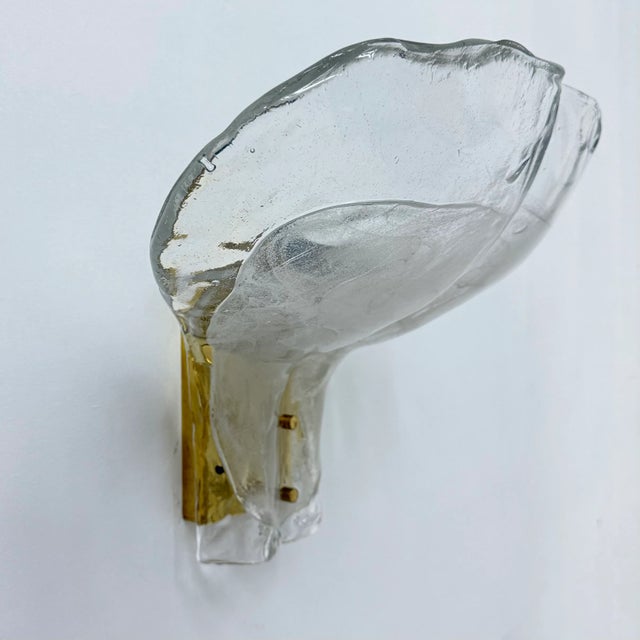 Large Brass and Melting Glass Petal Sconce by J. T. Kalmar for Kalmar, 1970s For Sale - Image 14 of 18