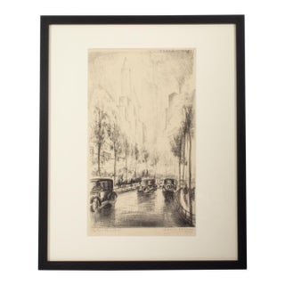 1929 “Central Park” Lithograph by Adrian Hibbins For Sale