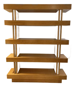 Custom Built Bamboo Wood Book Shelf With Led Lighting