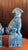 Foo Dog-Shaped Bookends in Turquoise Glazed Ceramic, 1970s, Set of 2 For Sale - Image 10 of 11
