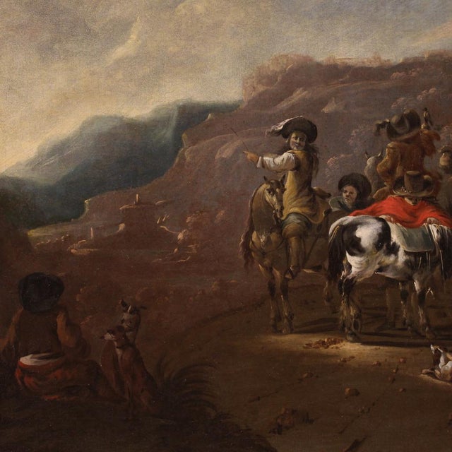 Flemish Artist, Hunting Scene, 1660, Oil on Canvas For Sale - Image 13 of 16