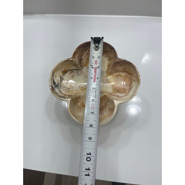 Vintage Carved Scalloped Onyx Pedestal Bowl For Sale - Image 11 of 11