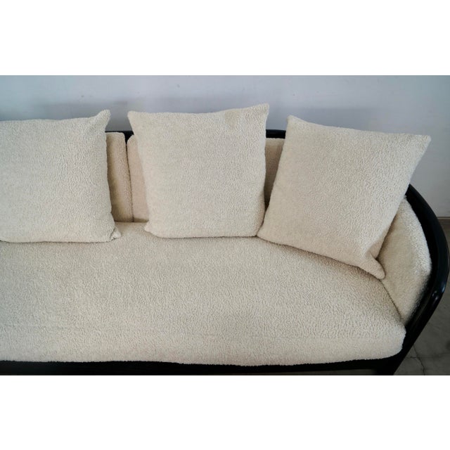 1970’s Mid-Century Modern Solid Oak Spindle Back Barrel Lounge Sofa by Howard Furniture For Sale - Image 10 of 12