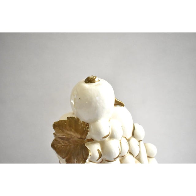 Mid-Century Italian Majolica White & Gold Topiary Centerpiece For Sale - Image 10 of 11