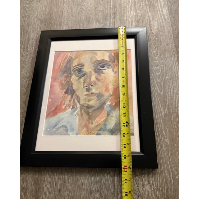 1970s 1970s Xiao Han Watercolor of Woman For Sale - Image 5 of 5