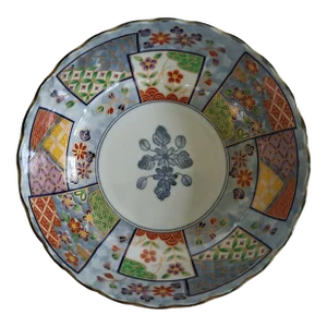 1970s Boho Chinoiserie Porcelain Bowl by Andrea Sadek of Japan