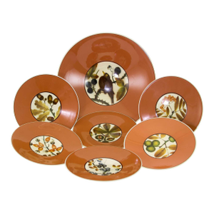 1950’s Vintage Royal Copenhagen Fruit Orange Decoration Plates- Set of 7