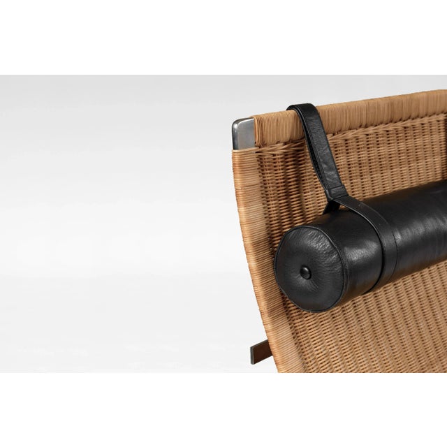 Wood Vintage PK 24 Chaise Lounge in Leather by Poul Kjærholm for Fritz Hansen For Sale - Image 7 of 9