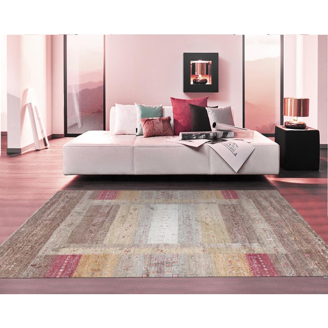 Modern Pasargad Home Tribal Multi Area Rug- 5' 9" X 7' 8" For Sale - Image 3 of 3