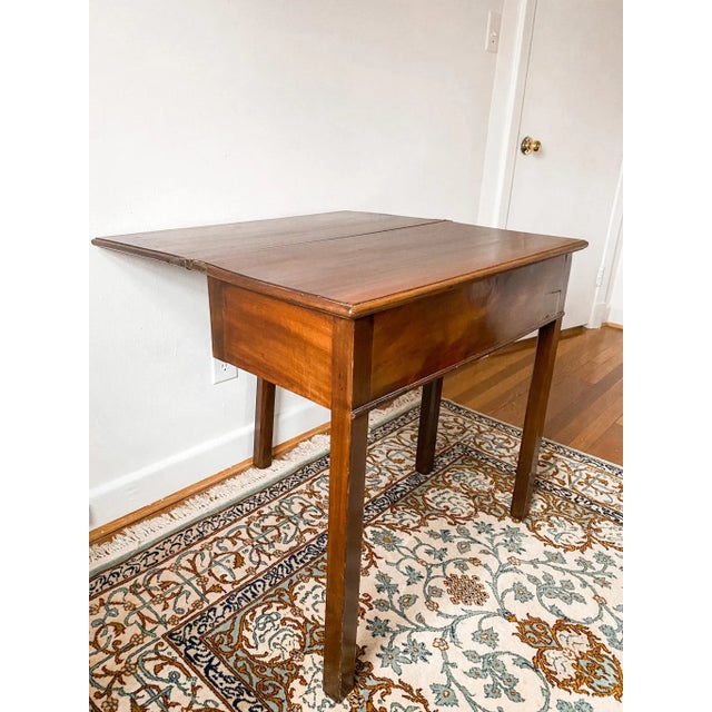 Lates 1700s British Rococo Mahogany Game Table With Drawer For Sale - Image 4 of 13