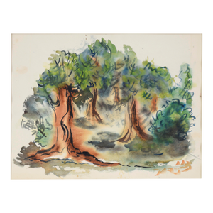 Through the Trees - Original Watercolor on Paper by Bertram Spencer
