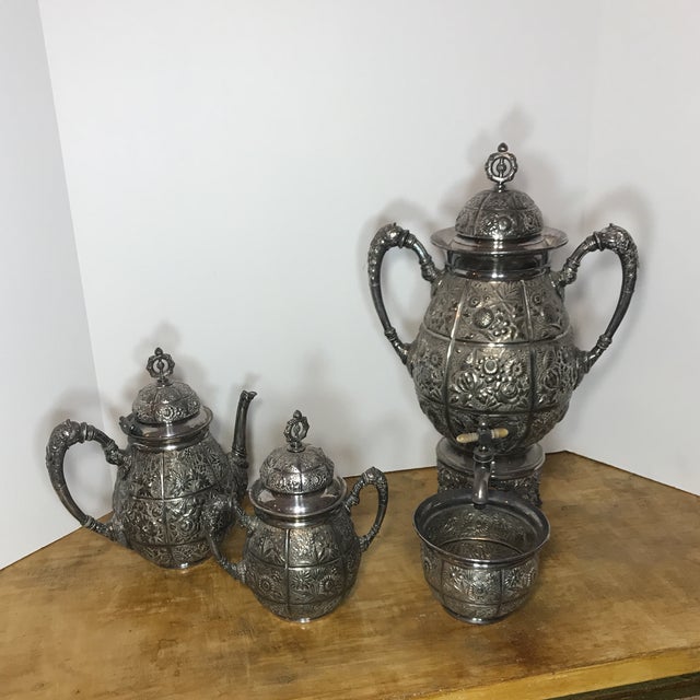 Antique Meriden B. Company Silver Plated Tea Set | Chairish