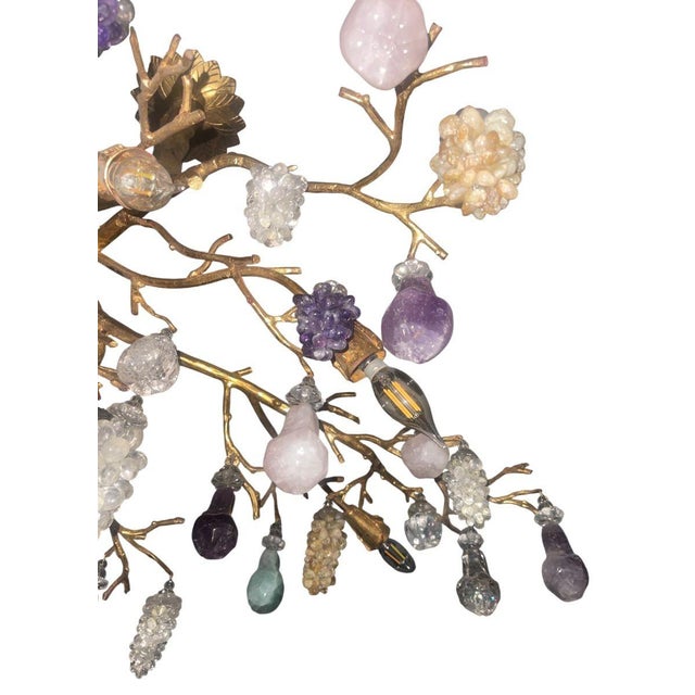 Metal Modern Pegaso Gallery Design “Tree of Life” Chandelier With Semi-Precious Stone Fruits For Sale - Image 7 of 9