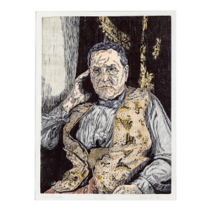 "Gertrude" - Eleven Color Woodcut on Laid Rice Paper 2/45 by Dan Miller