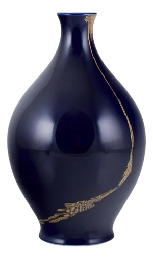 Large Porcelain Vase with Sèvres Blue Glaze by James Guitet for Sèvres, 1970