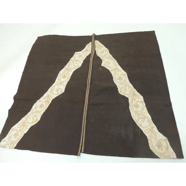 Mid 19th Century 19th C. Ottoman Empire Persian Silver Metallic Threads Embroidered Velvet Textile For Sale - Image 5 of 7