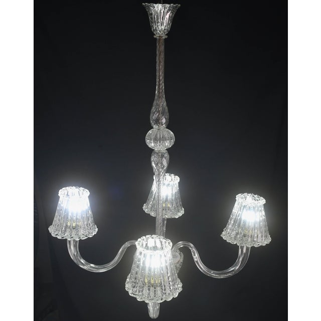 1950s Luxury Art Decò Barovier E Toso Chandelier, Murano "Bubble" Glass For Sale - Image 4 of 16