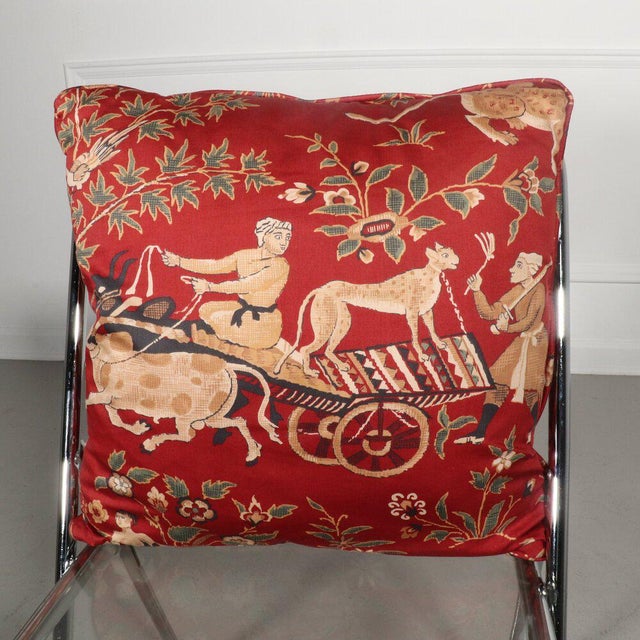 Decorative Pillow Depicting Persian Scene For Sale - Image 4 of 4