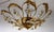 Italian Banci Chandelier in Gilded Metal with Crystal Flower from Banci Firenze, 1950s, in Very Good conditions. Designed...