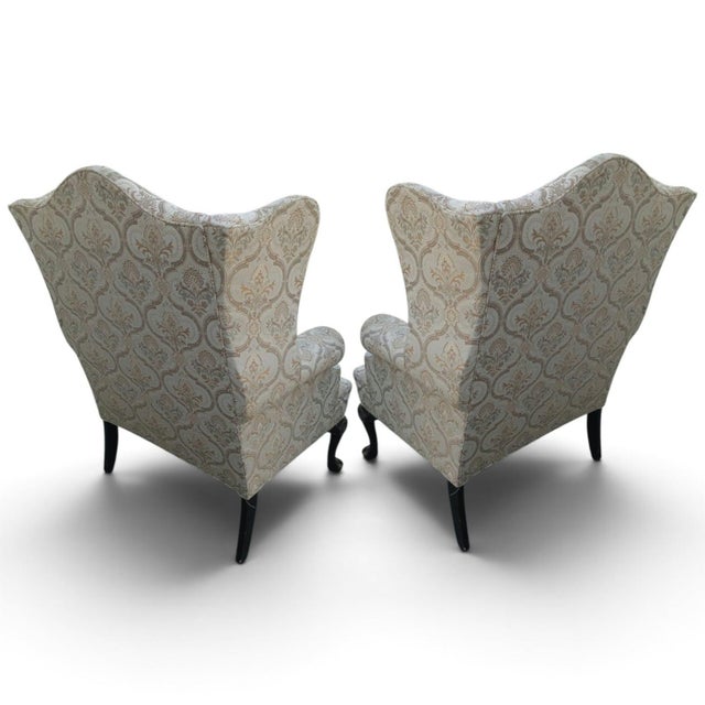 Timeless Sophistication for Your Home: A Pair of Premium Chippendale-Style Wingback Chairs by Hickory Furniture For Sale In Raleigh - Image 6 of 9