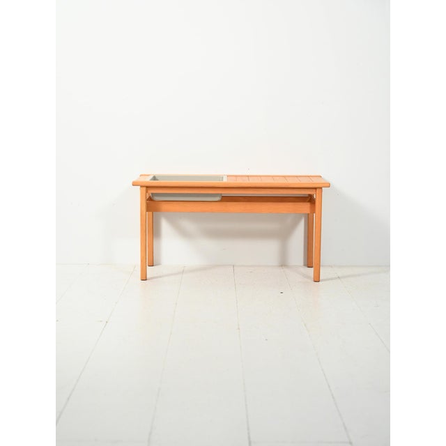 Oak Bench with Built-In Planter, 1960s For Sale - Image 11 of 11