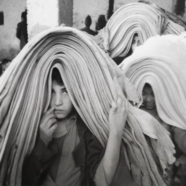 Vintage Framed Fine Art Photography Print 'Children at Work in the Hide Market, Fes, Morocco, 1978 by Marc Riboud For Sale In Tulsa - Image 6 of 8