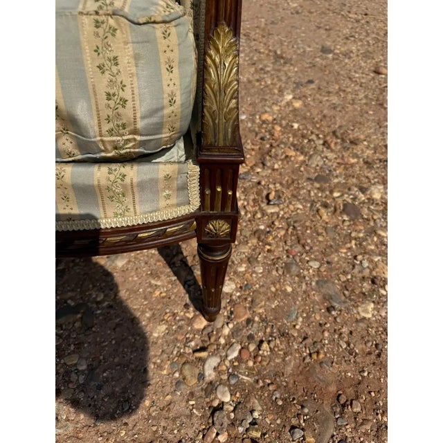 19th Century 19th Century French Louis XVI Bergère or Armchair- A Pair For Sale - Image 5 of 12