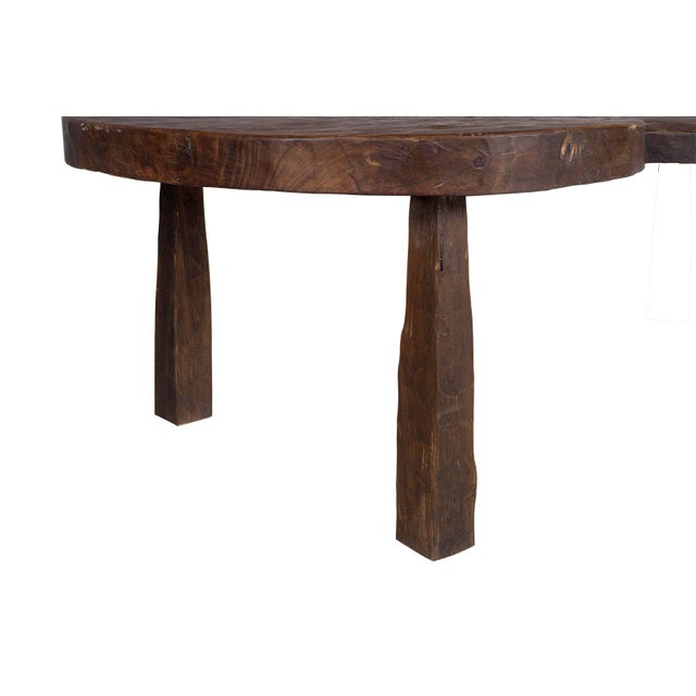 Wood Three Circle Design Elm Coffee Table For Sale - Image 7 of 7