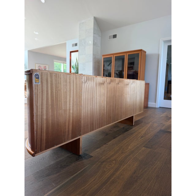 1970s Exceptional Poul Hundevad Danish Modern Teak Executive Credenza / Sideboard With Tambour Doors – 87.75" For Sale - Image 11 of 12